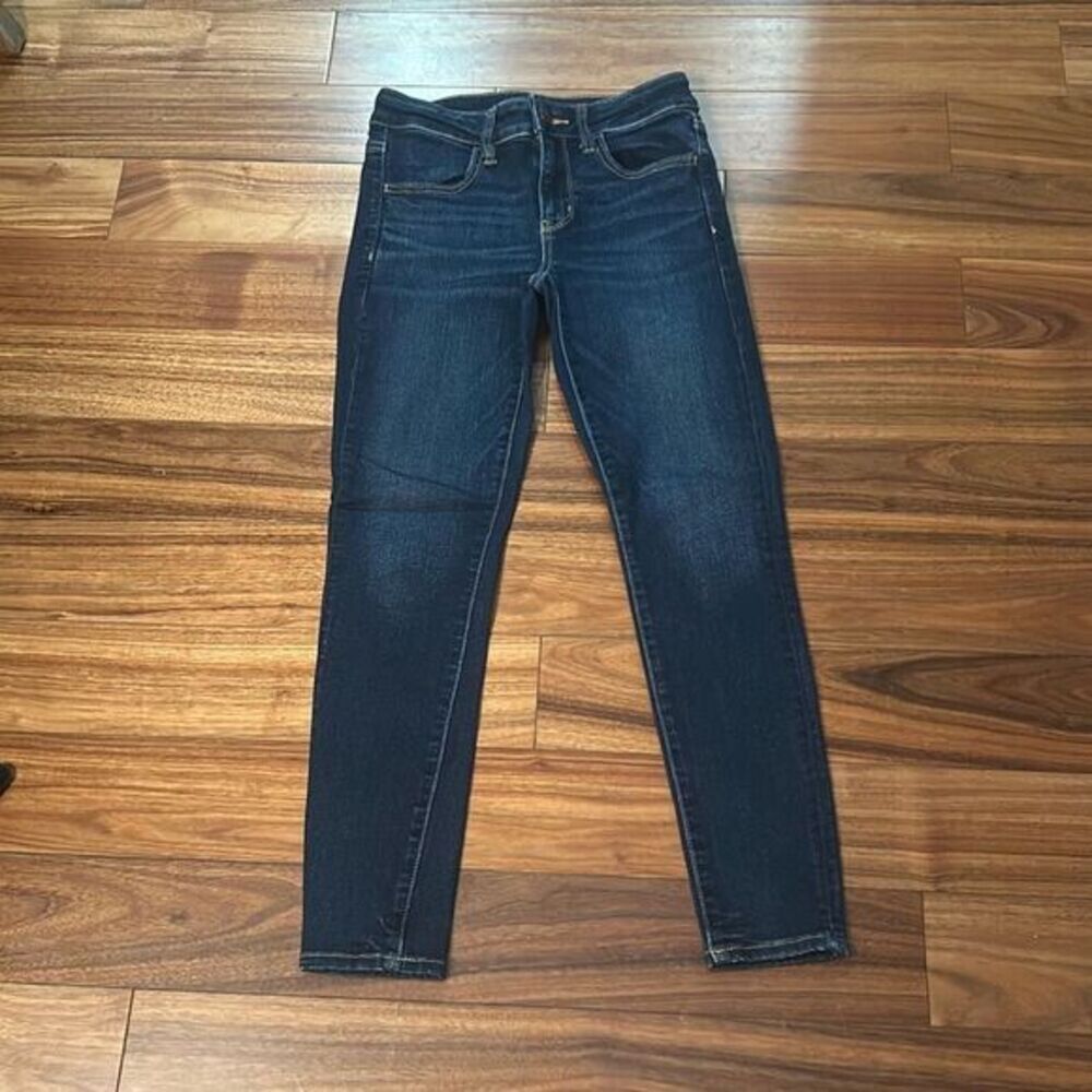 American eagle‎ next level jegging mid rise dark wash jeans woman's 2 short